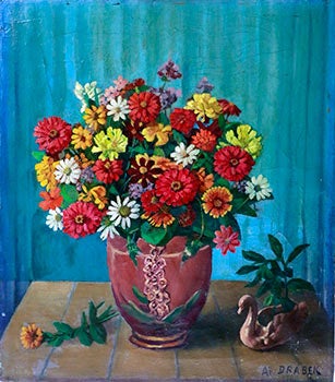 Item #51-1220 Still Life with a Bowl of Flowers. ANJ Drabek