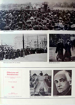 Item #51-1262 Photos of first International Women's Day in Berlin in 1911 with Karl Liebknecht and Clara Zetkin (Poster commemorating the 50th anniversary of the Russian Revolution). DDR Künstler - East German Artist.