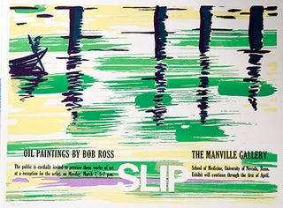 Item #51-1279 SLIP. Poster for Oil Paintings by Bob Ross. Robert Ross, the Mendocino Bob Ross