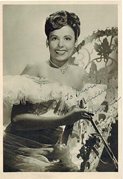 Item #51-1306 Signed photograph of Lena Horne in Costume. Lena Horne