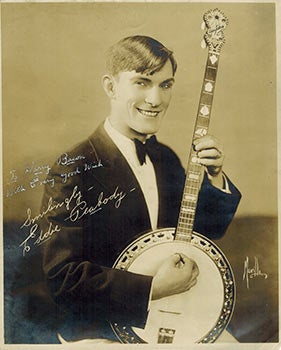 Item #51-1307 Signed photograph of Eddie Peabody playing the Banjo. Murillo and Eddie Peabody,...