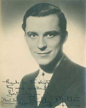 Milton, Billy (Actor) (1905-1989) - Signed Photograph with Manuscript Lyric by Billy Milton
