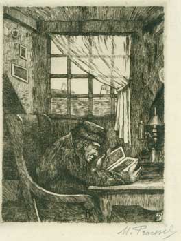 Item #51-1376 Portrait of a 19th Century Man Reading. Marc PROESSEL