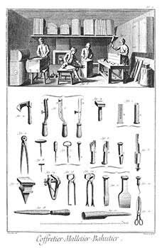 Item #51-1420 Coffretier-Malletier-Bahutier [Chest and Trunk Making] Engravings from Denis...