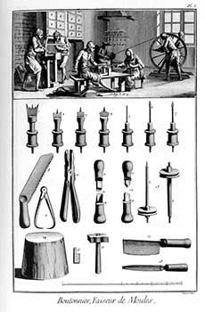 Item #51-1435 Boutonnier [Button Maker] Engravings from Denis Diderot and Jean Baptiste Le Rond...