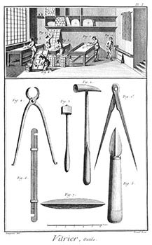 Item #51-1458 Vitrier. [Window Pane Making]. Engravings from Denis Diderot and Jean Baptiste Le...