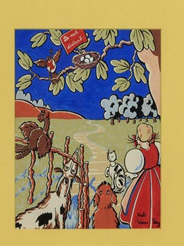 Item #51-1468 Bo-Peep with her animals and a "Do Not Disturb" sign on a bird's next. Oskar...
