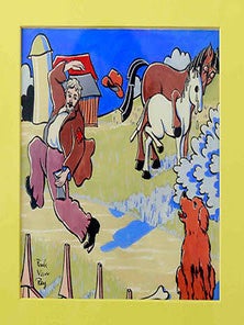 Item #51-1469 Bo-Peep's Horse comforting a crying white colt with a Dancing Man. Oskar...