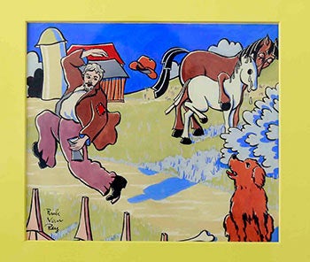 Item #51-1469 Bo-Peep's Horse comforting a crying white colt with a Dancing Man. Oskar Hauenstein, "Rick Van Rey", born 1883.