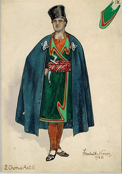 Item #51-1478 Russian or Caucasus Figure with knife and cape; costume for a circa 1925 play....