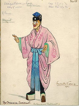 Item #51-1495 The Chinese Servant for the play Extendency by Campbell Fletcher. Herbert Norris