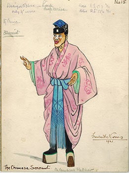 Item #51-1495 The Chinese Servant for the play Extendency by Campbell Fletcher. Herbert Norris, 1875? - 1950.
