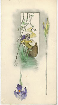 Weiss, H.A. (artist) - Menu for June 1, 1911 with an Embossed Image of a Woman in a Canoe