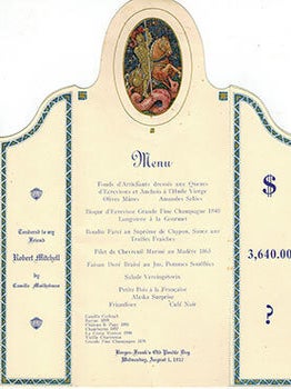 Item #51-1514 Menu for Robert Mitchell by Camille Mailhebuau at Bergez-Frank's Old Poodle...