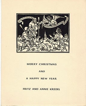 Item #51-1533 Merry Christmas: Gloria in Excelsis with Medieval Figures. Fritz Kredel