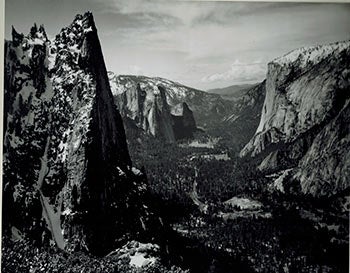 Adams, Ansel - Sentinel Rock and Yosemite Valley from Glacier Point Trail, Yosemite [1923] Printed by Alan Ross from Ansel Adams' Original Negative Under His Supervision