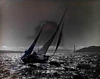 Item #51-1679 San Francisco Bay with Golden Gate Bridge and Sailboat. Erwin Strohmaier