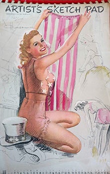 Munson, (K O) Knute - Around the World with the Artist's [ Pinup- Cheesake] Sketch Pad. Calendar for 1946