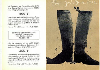Item #51-1744 Boots. (Prospectus for the lithograph). Jim Dine, artist.