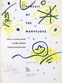 Item #51-1777 Original Color drawing in the Pursuit of the Marvelous. Signed. Gordon Onslow Ford