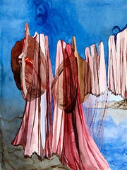 Item #51-1784 Multi-colored Fishing Nets in Samos, Greece. Vesta Kirby