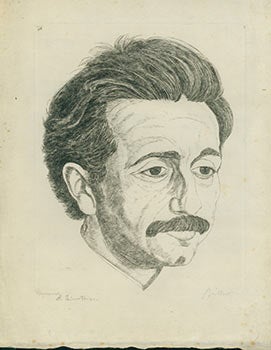 Item #51-1799 Portrait of Albert Einstein. Circa 1917. (Signed by Einstein and the artist)....