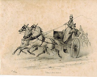 Item #51-1867 Tilbury à deux chevaux from Suite de voitures modernes et de chevaux harnachés....
