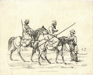 Item #51-1894 Two Arab Horsemen and a Standing Arab with a Sword. Henry Alken, 1785 – 1851