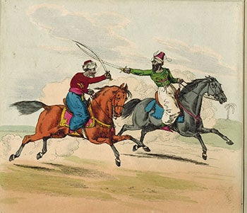 Item #51-1896 Dueling Arab Horsemen. Henry Alken, 1785 – 1851.