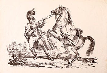 Vernet, Carle (1758 -1836) - Cuirassier  Pied Retenant Son Cheval Qui Se Cabre