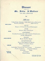 Item #51-1980 Dinner given by Mr. Felix J. Wallner [head brewmaster of the Claus Wreden Brewery,...
