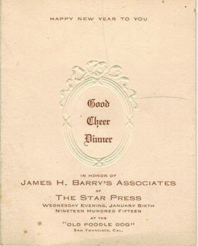 Item #51-1984 Good Cheer Dinner in Honor of James H. Barry's Associates of the Star Press,...