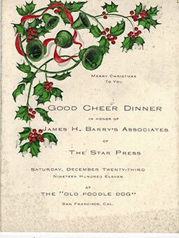 Item #51-1986 Good Cheer Dinner in Honor of James H. Barry's Associates of the Star Press,...