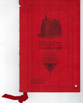 Item #51-1987 Twenty-Second Anniversary of the Class of 1892 - Cooper Medical College, San...