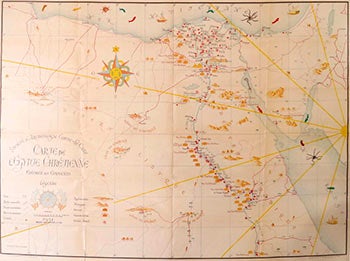 Bachatly, Charles and Socit d'Archologie Copte, Le Caire - Map of [Coptic] Christian Egypt. Carte de L'Egype Chrtienne. Evchs Et Couvents