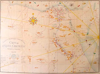 Item #51-2002 Map of [Coptic] Christian Egypt. Carte de l'Egype Chrétienne. Evêchés et...