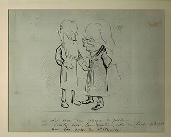 Item #51-2036 La race du phoque le perd. [Two philosophers discussing the plight of seals?]. Henry Somm, 1844 -1907 François Clément Sommier.