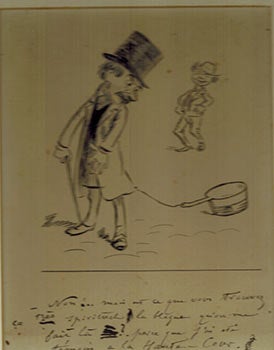 Item #51-2041 . . . vous trouverez ça très spirituel, la blague . . . [A man with a pot attached to his long coat]. Henry Somm, 1844 -1907 François Clément Sommier.