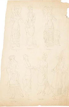 Item #51-2043 Women dressed for the Seasons. Original drawing. Garth Williams, 1912 –1996