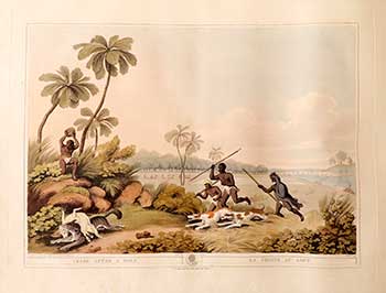 Item #51-2148 Chase after a Wolf [ when carrying off a Lamb].Plate 32 from the Second Elephant Folio edition of ORIENTAL FIELD SPORTS : being a complete, detailed, and accurate description of the WILD SPORTS OF THE EAST. Samuel Howett, Thomas Williamson, Artist -, Author -.