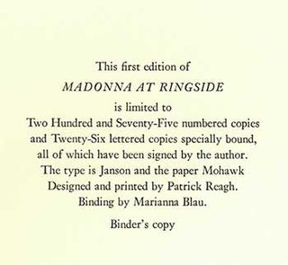 Item #51-2170 Madonna At Ringside. Signed. Harry Crews