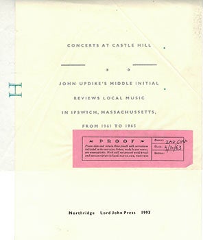 Item #51-2187 H.H.: Concerts at Castle Hill, John Updike's Middle Initial, Reviews Local Music in...
