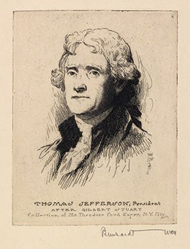 Item #51-2218 Following Thomas Jefferson 1743-1826. 13 volumes. 156 original etchings. First edition. Signed. Bernhardt Wall.