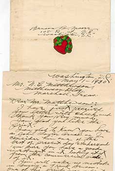 Item #51-2247 Letter to the Texas collector N.C. Matthewson from the artist Benson Bond Moore....