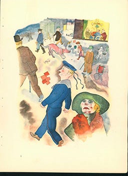 Item #51-2259 Passanten (1921) (Passers-by). Aquarell Plate No. I from Ecce Homo....