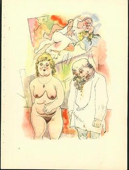Item #51-2263 Pappi und Mammi. Daddy and Mommy. (1922) Aquarell Plate No. V from Ecce Homo. Originalausgabe. First edition. George Grosz, 1893 - 1959.