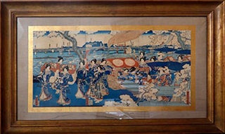 Item #51-2322 A Princess Procession. (Triptych). Utagawa Sadahide