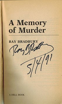 Item #51-2339 A Memory of Murder. First printing. (Signed Association copy). Ray Bradbury