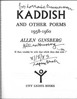 Item #51-2343 Kaddish and Other Poems. 1958-1960. (Signed Association copy). Ginsberg Allen