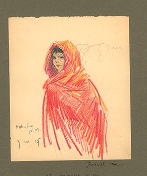 Item #51-2456 [An Indian Girl] "At Embudo, N.M." Bernhardt Wall
